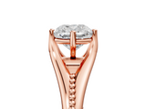 Rose gold Cushion Solitaire Beaded Band Six-Prong Setting_13
