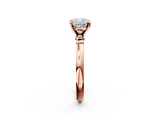 Rose gold Cushion Solitaire Beaded Band with Four-Prong Setting_76