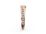 Rose gold Cushion Solitaire Bezel-Set Diamond Ring with Channel-Set Band_43