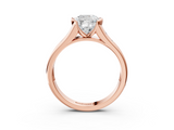 Rose gold Cushion Solitaire Bezel-Set Diamond Ring with Channel-Set Band_44
