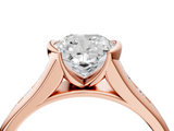 Rose gold Cushion Solitaire Bezel-Set Diamond Ring with Channel-Set Band_45