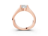 Rose gold Cushion Solitaire Bezel Set Diamond Ring with Wide Band_6