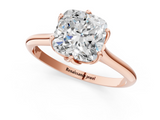 Rose gold Cushion Solitaire Cathedral Diamond Ring with Six-Prong Setting_26