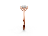 Rose gold Cushion Solitaire Cathedral Diamond Ring with Six-Prong Setting_27