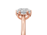 Rose gold Cushion Solitaire Cathedral Diamond Ring with Six-Prong Setting_30