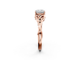Rose gold Cushion Solitaire Celtic Knot Engagement Ring with Four-Prong Setting_82