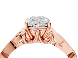 Rose gold Cushion Solitaire Celtic Knot Engagement Ring with Four-Prong Setting_84