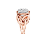 Rose gold Cushion Solitaire Celtic Knot Engagement Ring with Four-Prong Setting_85