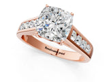 Rose gold Cushion Solitaire Channel-Set Diamond Engagement Ring with Four-Prong Setting_51