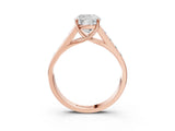 Rose gold Cushion Solitaire Channel-Set Diamond Engagement Ring with Four-Prong Setting_53