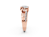 Rose gold Cushion Solitaire Channel-Set Split Shank Ring with Tension Prong Setting_17