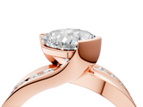 Rose gold Cushion Solitaire Channel-Set Split Shank Ring with Tension Prong Setting_19