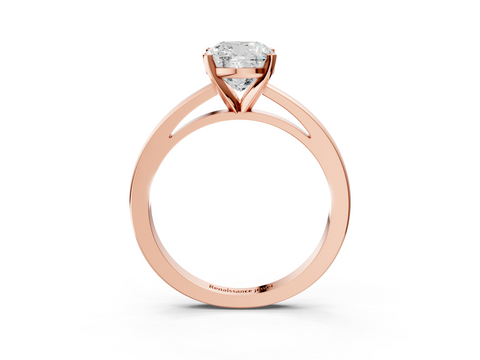 Rose gold Cushion Solitaire Diamond Engagement Ring with Four-Prong Setting on a Classic Band_11
