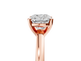 Rose gold Cushion Solitaire Diamond Engagement Ring with Four-Prong Setting on a Classic Band_13
