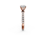 Rose gold Cushion Solitaire Diamond Pavé Band with Four-Prong Setting_52