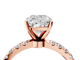 Rose gold Cushion Solitaire Diamond Pavé Band with Four-Prong Setting_54