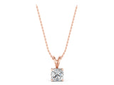 Rose gold Cushion Solitaire Diamond Prong Pendant_17