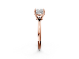 Rose gold Cushion Solitaire Diamond Ring with 4-Prong Setting on a Classic Band_5