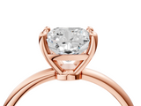 Rose gold Cushion Solitaire Diamond Ring with 4-Prong Setting on a Classic Band_7