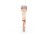 Rose gold Cushion Solitaire Diamond Ring with Cathedral Band and Four-Prong Setting_67