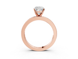 Rose gold Cushion Solitaire Diamond Ring with Channel-Set Baguette Band and Four-Prong Setting_117