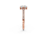 Rose gold Cushion Solitaire Diamond Ring with Channel Set Band and Bezel Prong Setting_58