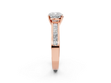 Rose gold Cushion Solitaire Diamond Ring with Channel-Set Band and Four-Prong Setting_10