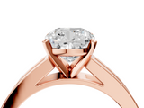 Rose gold Cushion Solitaire Diamond Ring with Channel-Set Band and Four-Prong Setting_12