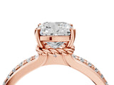 Rose gold Cushion Solitaire Diamond Ring with Channel Set Band and Six-Prong Setting_52