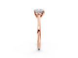Rose gold Cushion Solitaire Diamond Ring with Four-Prong Setting and Classic Band_10