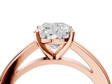 Rose gold Cushion Solitaire Diamond Ring with Four-Prong Setting and Classic Band_12