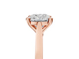 Rose gold Cushion Solitaire Diamond Ring with Four-Prong Setting and Tapered Band 5