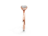 Rose gold Cushion Solitaire Diamond Ring with Four-Prong Setting on a Plain Band_22