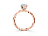 Rose gold Cushion Solitaire Diamond Ring with Four-Prong Setting on a Plain Band_23