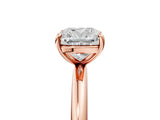 Rose gold Cushion Solitaire Diamond Ring with Four-Prong Setting on a Plain Band_25