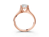Rose gold Cushion Solitaire Diamond Ring with Six-Prong Cathedral Setting_57