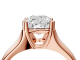 Rose gold Cushion Solitaire Diamond Ring with Six-Prong Cathedral Setting_58