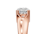 Rose gold Cushion Solitaire Diamond Ring with Six-Prong Cathedral Setting_59