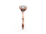 Rose gold Cushion Solitaire Diamond Ring with Six-Prong Setting and Tapered Band_26