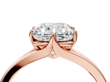 Rose gold Cushion Solitaire Diamond Ring with Six-Prong Setting and Tapered Band_28