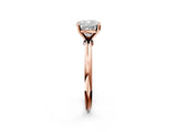Rose gold Cushion Solitaire Diamond Ring with Six-Prong Setting on a Classic Band 2