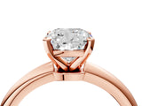 Rose gold Cushion Solitaire Diamond Ring with Six-Prong Setting on a Classic Band 4