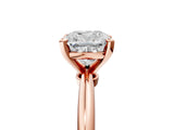 Rose gold Cushion Solitaire Diamond Ring with Six-Prong Setting on a Classic Band 5