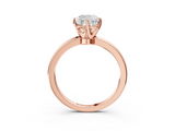 Rose gold Cushion Solitaire Diamond Ring with Six-Prong Setting on a Classic Band_6