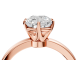 Rose gold Cushion Solitaire Diamond Ring with Six-Prong Setting on a Classic Band_7