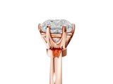 Rose gold Cushion Solitaire Diamond Ring with Six-Prong Setting on a Classic Band_8