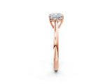 Rose gold Cushion Solitaire Diamond Ring with Split Shank and Four-Prong Setting_14