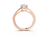 Rose gold Cushion Solitaire Diamond Ring with Split Shank and Four-Prong Setting_15