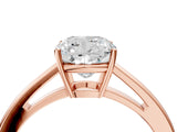 Rose gold Cushion Solitaire Diamond Ring with Split Shank and Four-Prong Setting_16