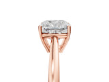 Rose gold Cushion Solitaire Diamond Ring with Split Shank and Four-Prong Setting_17